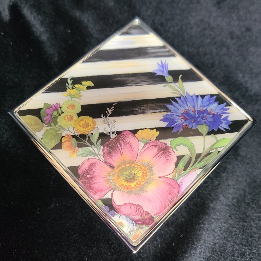MacKenzie‑Childs Flower Market Silver‑Plated Trinket Box – NEW
